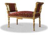 Casa Padrino Panca Barocca Oro Rosso Bordeaux 110 X 40 X H. 70 Cm