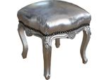 Casa Padrino Sgabello Barocco Argento / Argento Altezza 40 Cm, Larghezza 35 Cm - Mobili Barocchi
