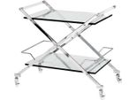 Casa Padrino Carrello Bar Carrello Di Servizio In Acciaio Inox / Vetro 77X48 X H. 76 Cm - Mobili Per Hotel E Ristoranti
