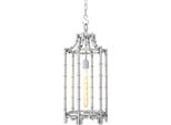 Casa Padrino Lampada A Sospensione / Lanterna Di Design Argento 30,5 X H. 69,5 Cm - Lampada A Sospensione