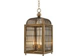 Casa Padrino Lampada A Sospensione / Lanterna Di Design In Ottone Antico 38 X 38 X H. 81 Cm - Lampada A Sospensione