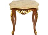 Tavolino Barocco Casa Padrino In Mogano Con Piano In Marmo Color Crema 55 X 55 Cm X H 55 Cm