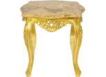 Casa Padrino Tavolino Barocco Oro Con Piano In Marmo Color Crema 55 X 55 Cm X H 55 Cm