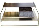 Casa Padrino Tavolino Oro 100 X 100 X H. 39,5 Cm - Tavolino Da Salotto Di Design