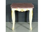 Casa Padrino Tavolino Barocco Bianco/Oro Con Piano In Marmo 55 X 55 Cm X H 55 Cm