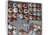 Set Di Decorazioni Per Albero Di Natale In Plastica Da 45 Pezzi - Rame/Argento - Decorazioni Natalizie Infrangibili - Ornamenti Per Albero Di Natale