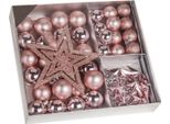 Set 45 Pezzi Di Decorazioni Per Albero Di Natale In Plastica - Rosa - Decorazioni Natalizie Infrangibili - Ornamenti Per Albero Di Natale