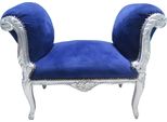 Casa Padrino Sgabello Barocco Sgabello Royal Blue / Silver - Panca - Mobili In Stile Antico