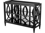Casa Padrino Mobile Soggiorno Nero 124 X 46 X H. 90 Cm - Mobile Scaffale