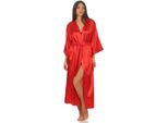 Camicia Da Notte Lunga Kimono Da Donna In Seta, Vestaglia Rossa S