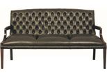 Casa Padrino Panca Chesterfield In Vera Pelle A 3 Posti Con Braccioli Nero/Marrone Scuro 180 X 60 X H. 100 Cm - Mobili