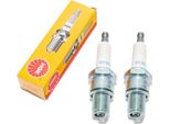 Set Di Candele Di Accensione Ngk 2X BR8ES Con Soppressione Delle Interferenze, Filettatura Lunga 19,0 Mm Ø 14,0 Mm Esagono 20,8 Mm, Distanza Tra Gli Elettrodi 0,75 Mm, Potere Calorifico 8, 1876 / 3639 / 3961 / 5422