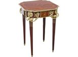Casa Padrino Tavolino Barocco In Mogano Intarsiato/Oro H75 X 50 Cm - Tavolino Stile Ludwig Xvi - Mobili