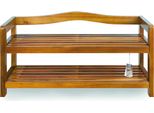 Casaria Scarpiera 74X26X42Cm Max 80Kg 2 Ripiani Legno D'acacia Scaffale Porta Scarpe Design Rustico