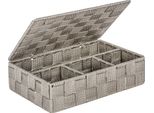 Wenko Cestino Portaoggetti Adria Taupe Con Coperchio Scaffale Scatola Scaffali Organizzazione Bagno Wc