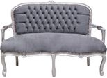 Casa Padrino Panca Per Bambini Barocca Grigio / Argento 90 X 38 X H. 67 Cm - Mobili Per Bambini In Stile Antico