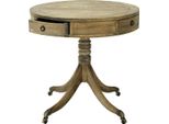 Casa Padrino Tavolino Da Salotto Colori Naturali / Ottone Ø 80 X H. 74 Cm - Mobili Soggiorno