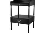 Casa Padrino Tavolino Da Salotto Nero / Argento 48 X 42 X H. 73 Cm - Mobili Soggiorno