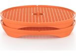 BöRner Crispymaker Set Di 2, Patatine Vegane, Patatine Vegetali Per Microonde Patatine Senza Grassi Patatine Di Carote Patatine Di Mele, Colore:Rosso