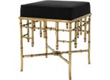 Sgabello Di Design Casa Padrino Ottone Vintage / Nero 40 X 40 X H. 48,5 Cm - Sgabello