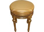 Casa Padrino Sgabello Barocco - Sgabello Rotondo Oro Crema A Righe / Oro - Sgabello Barocco Arredo