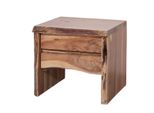 MASSIVMOEBEL24 | Comodino In Legno Di Acacia 45X40X45 Acacia Naturale Laccato Pure Acacia #311