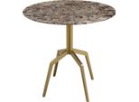 Casa Padrino Luxus Esstisch Gold / Schwarz 80 x H. 76 cm - Esszimmermöbel