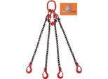 Catena A 4 Fili Da 8 Mm Con Gancio A Forcella, Capacità Di Carico 4250 Kg, Lunghezza 3,0 M, Senza Accorciatore Di Catena