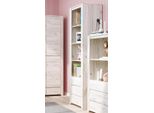 Libreria A Muro Scaffale Con Cassetti In Rovere Bianco Larghezza 56 Cm