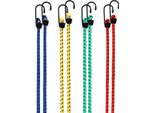 Deuba Set 8 Corde Elastiche Corde Valigia Expander Diverse Lunghezze Ganci In Acciaio Resistenti Elastici Bagagli