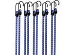Deuba Set 10 Corde Elastiche Corde Valigia Expander Diverse Lunghezze Ganci In Acciaio Resistenti Elastici Bagagli