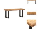 Vidaxl Panca 110 Cm Legno Massiccio Di Mango Grezzo E Acciaio - Panche Da Sala E Cassapanca