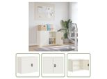 The Living Store Armadio Per Archiviazione Bianco 90X40X70 Cm In Acciaio