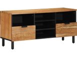 Vidaxl Mobile Tv Con Ripiano Marrone 100 X 33,5 X 46 Cm In Legno Massiccio Di Acacia