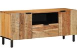 Vidaxl Mobile Tv Con Ripiano Marrone 105 X 33,5 X 46 Cm In Legno Massiccio Di Acacia