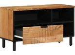 Vidaxl Mobile Tv Con Ripiano Marrone 80 X 33,5 X 46 Cm In Legno Massiccio Di Acacia