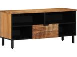 Vidaxl Mobile Tv Con Ripiano Marrone 100 X 33,5 X 46 Cm In Legno Massiccio Di Acacia