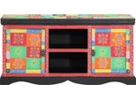 Vidaxl Mobile Tv Multicolore 100 X 35 X 50 Cm In Legno Massiccio Di Mango