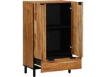 Vidaxl Credenza Alta Con Ripiano Naturale 60 X 33,5 X 100 Cm Legno Massello Di Acacia