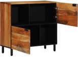 Vidaxl Credenza Con Ripiano Marrone 80 X 33 X 75 Cm In Legno Massiccio Di Acacia
