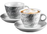 Flirt By R&B Cappuccinotasse Cornello Mit Untertasse 180 Ml Grey 2Er Set
