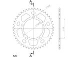 Supersprox Alu-Kettenrad 520 - 44Z (Rot) RAL-7_520:44-RED|ID 110,0 Lk 130,8 5-Loch