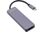 Inline® 33271I Hub Multifunzionale Inline® Usb 3.2 Gen.1, 2X USB-A 5Gb/S + Hdmi 4K/30Hz + Cardreader, Alluminio, Grigio