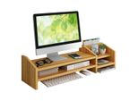 Alzata Per Monitor Fleau - Supporto Per Laptop - Alzata Per Schermo - Organizzatore Per Scrivania - Supporto Per Monitor - Alzata Per Schermo - Legno