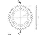 Supersprox Alu-Kettenrad 520 - 39Z (Arancione) RAL-990:39-ORG|ID 125,0 Lk 150,0 6-Loch