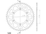 Supersprox Alu-Kettenrad 520 - 52Z (Oro) RAL-808:52-GLD|ID 126,0 Lk 146,0 6-Loch