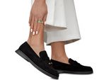 Mocassino Donna Openwork Slip On Scarpe Mocassini Alisa Nero Taglia 38