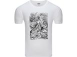 Diarbo T-Shirt Da Uomo Con Stampa Alice Nel Paese Delle Meraviglie Alice Con Animali Bianca Taglia Xl