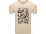Diarbo T-Shirt Uomo Con Stampa Alice Nel Paese Delle Meraviglie Alice Con Animali Beige Taglia Xl