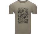 Diarbo T-Shirt Da Uomo Con Stampa Alice Nel Paese Delle Meraviglie Alice Con Animali Khaki Taglia S